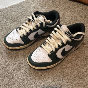 Nike Women’s Green and White Dunks